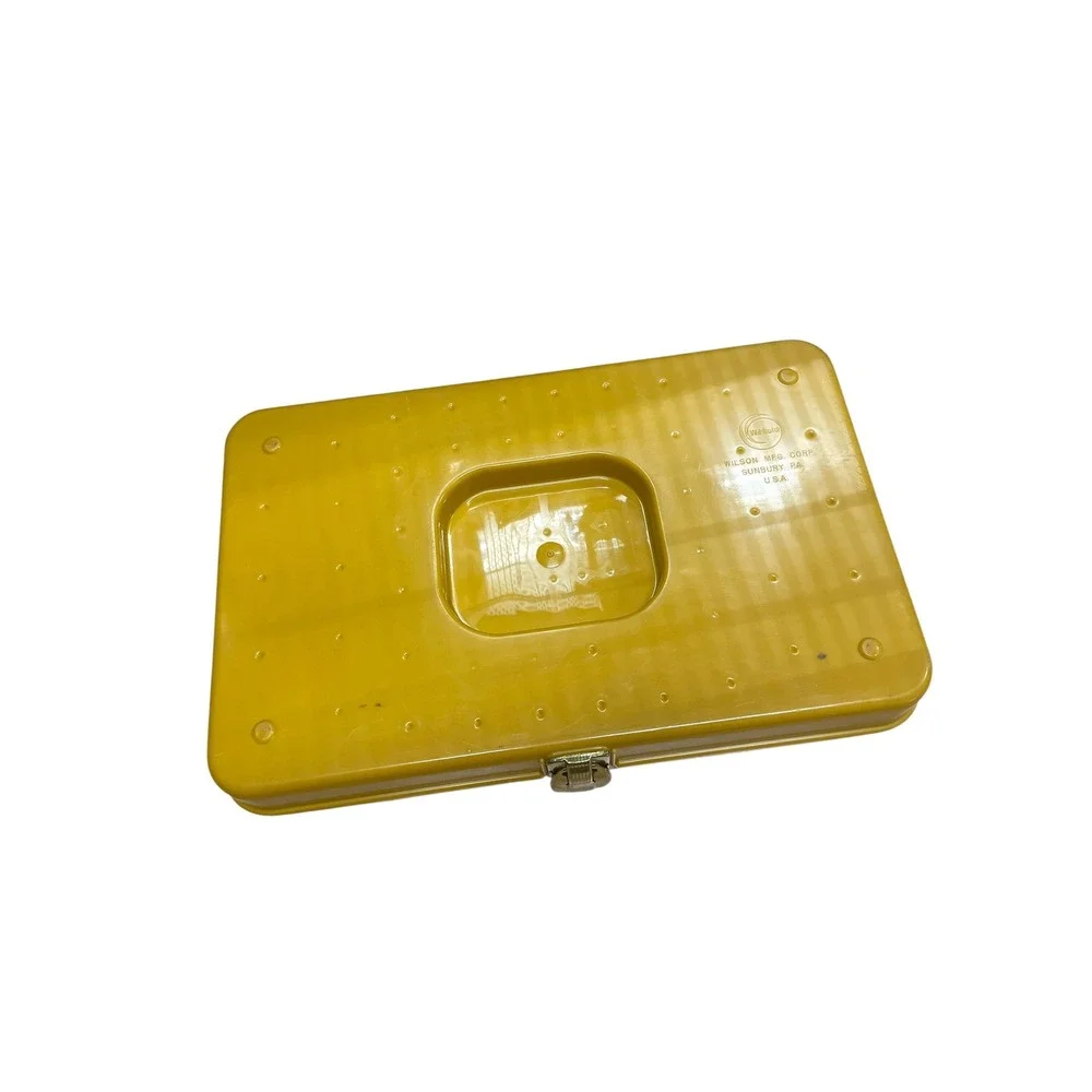 Wil-Hold Sewing Caddy Unisex Yellow Vintage Plastic Thread Spool Organizer USA